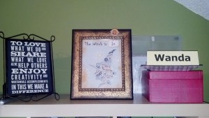 Close-up of displays over my desk