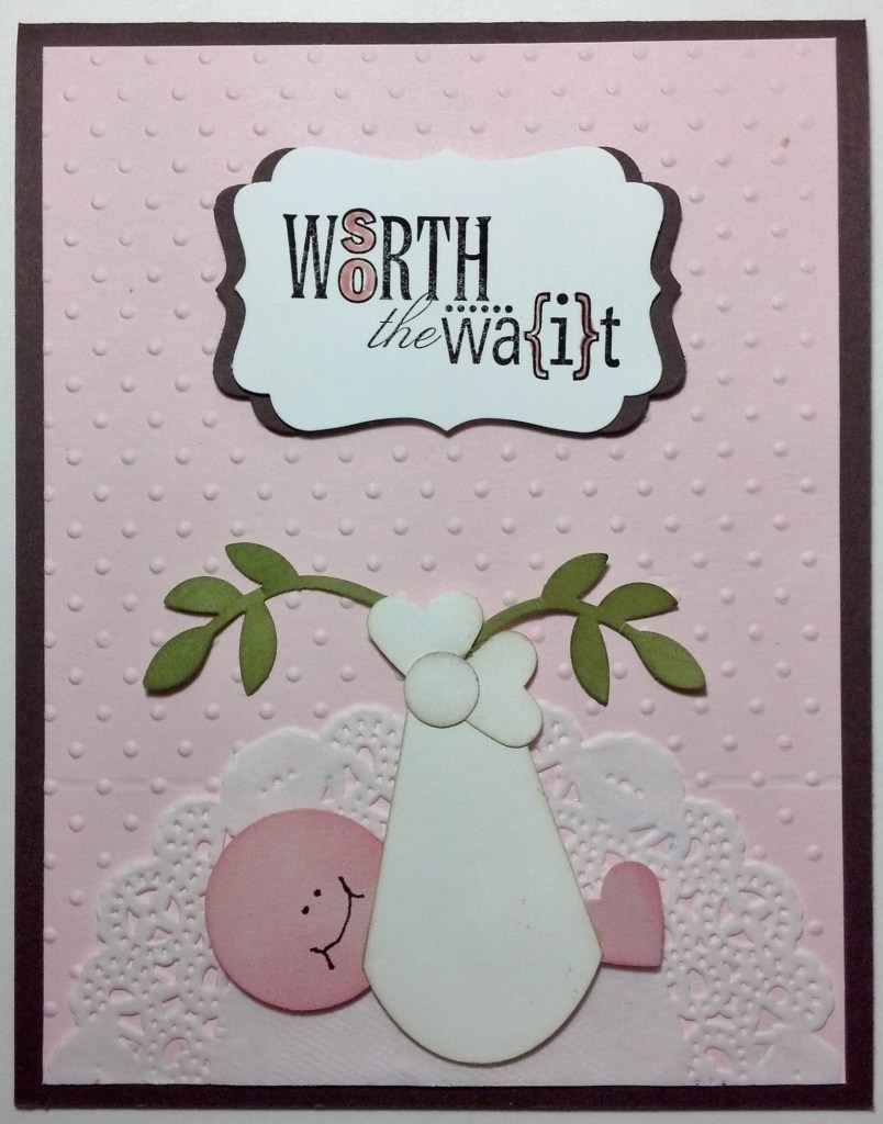 She's having a girl! I made this punch art card appropriate for the occasion.