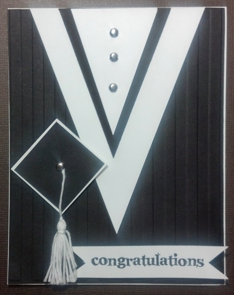 Black & White Cap & Gown Card