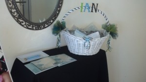 I made a scrapbook where guest signed in upon entering and could also write some advice for the new parents.