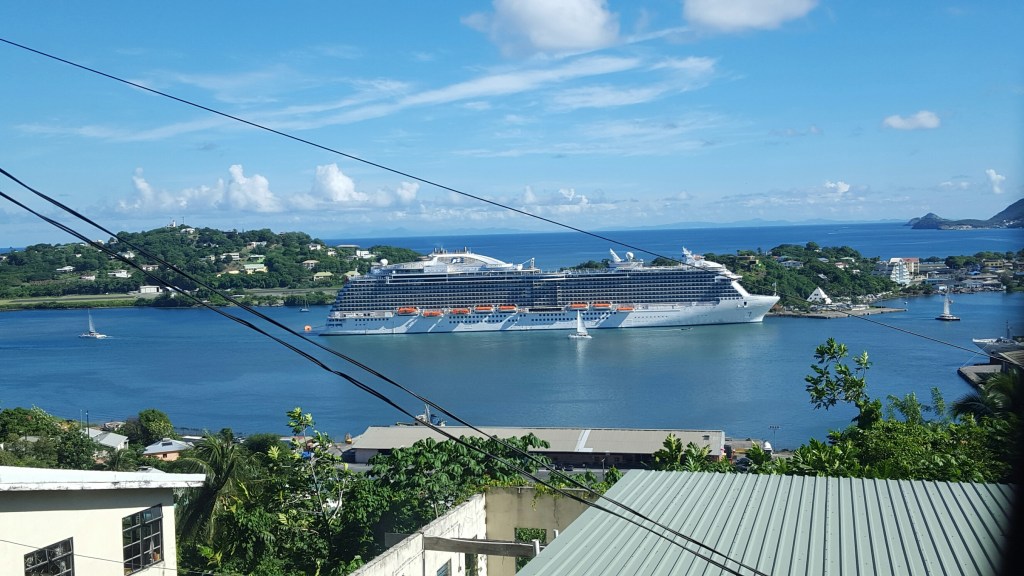 This is a view of our ship from one of our excursions.