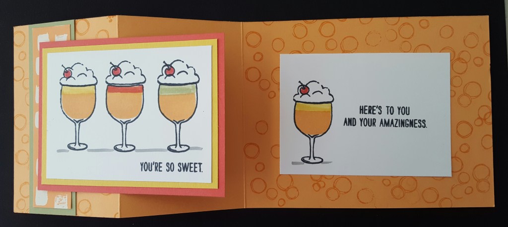 This was also a Fun Fold card, this is what it looks like when open.